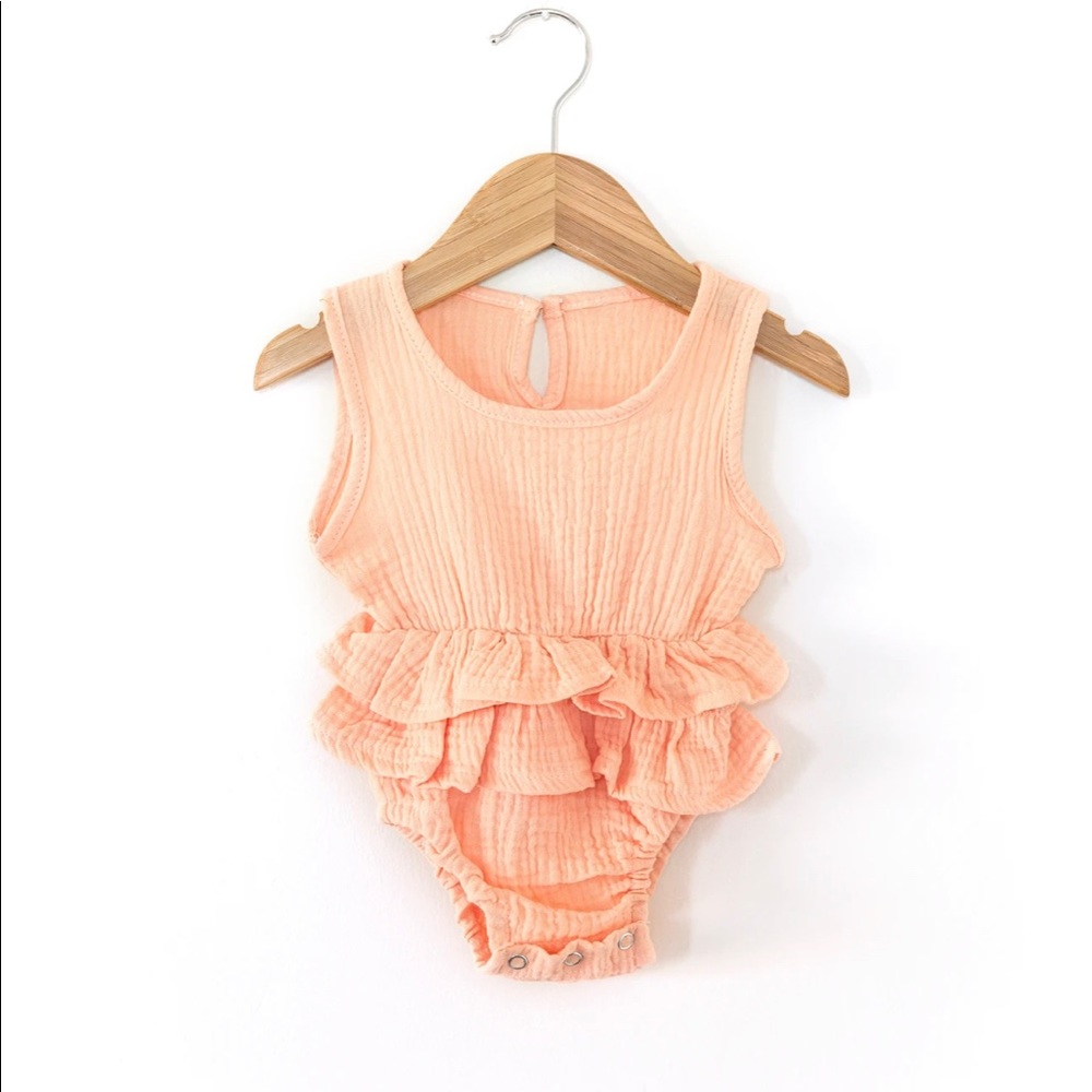 Baby Gauze Coral Bubble Romper